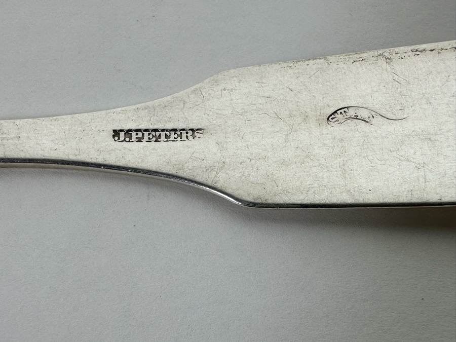 Antique 1821 Pair Of Coin Silver Spoons By J. Peters 98g [Photo 8]