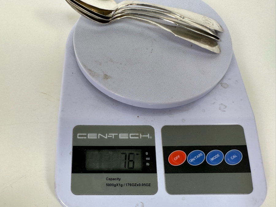 Antique 1825 Standard Coin Purity Silver Spoons By R & W. W. Wilson, Robert & William Philadelphia 76g [Photo 6]