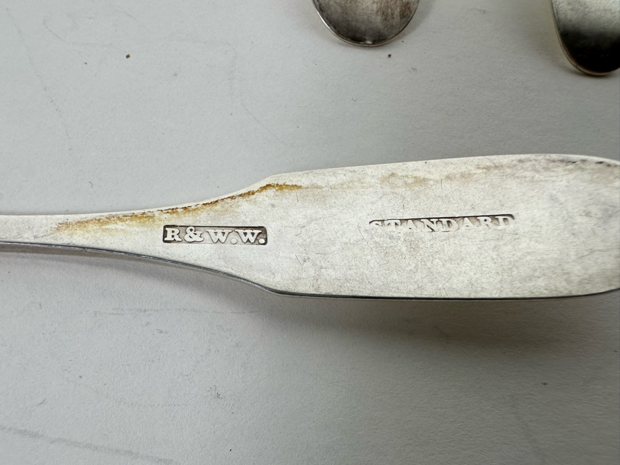 Antique 1825 Standard Coin Purity Silver Spoons By R & W. W. Wilson, Robert & William Philadelphia 76g [Photo 5]