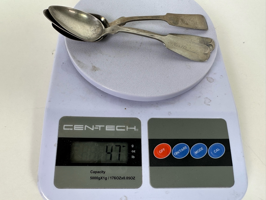 Antique Coin Silver Spoons Various Makers (1815-1845) 47g [Photo 7]