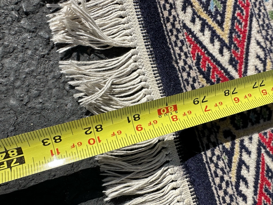 Vintage Hand-Knotted Wool Geometric Tribal Persian Area Rug With Blue Tones 51 X 81 [Photo 13]