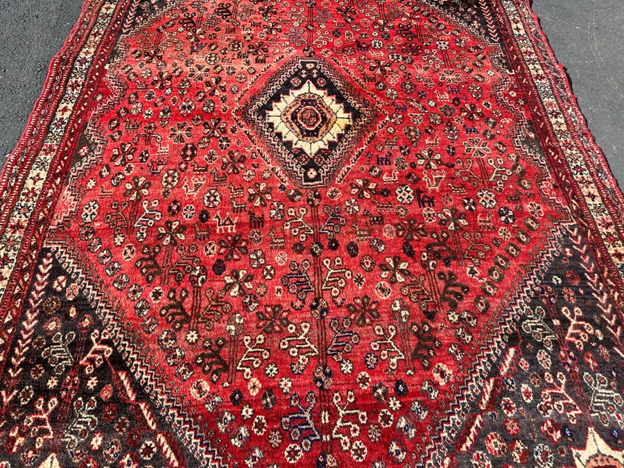 Vintage Hand-Knotted Wool Geometric Tribal Persian Heriz Area Rug 66 X 106 [Photo 10]