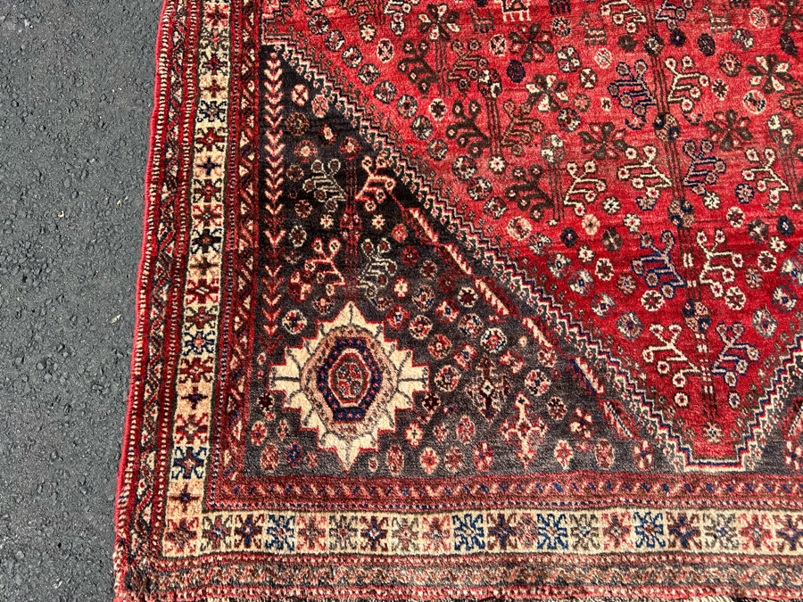 Vintage Hand-Knotted Wool Geometric Tribal Persian Heriz Area Rug 66 X 106 [Photo 8]