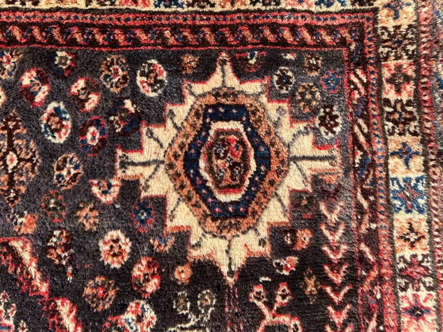 Vintage Hand-Knotted Wool Geometric Tribal Persian Heriz Area Rug 66 X 106 [Photo 15]