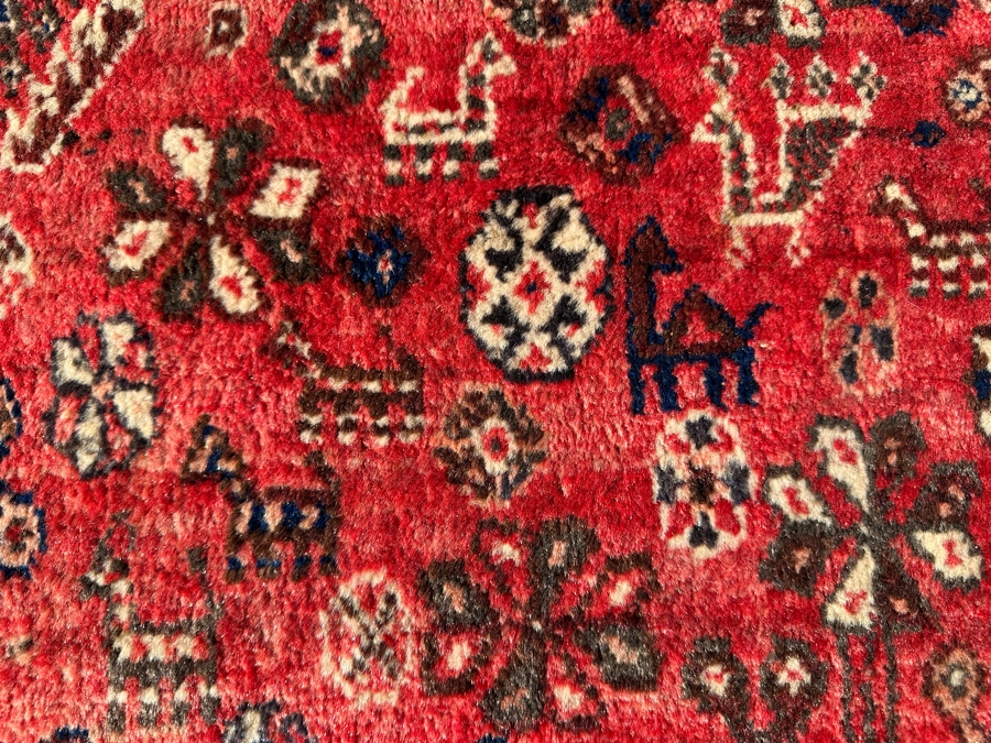 Vintage Hand-Knotted Wool Geometric Tribal Persian Heriz Area Rug 66 X 106 [Photo 22]