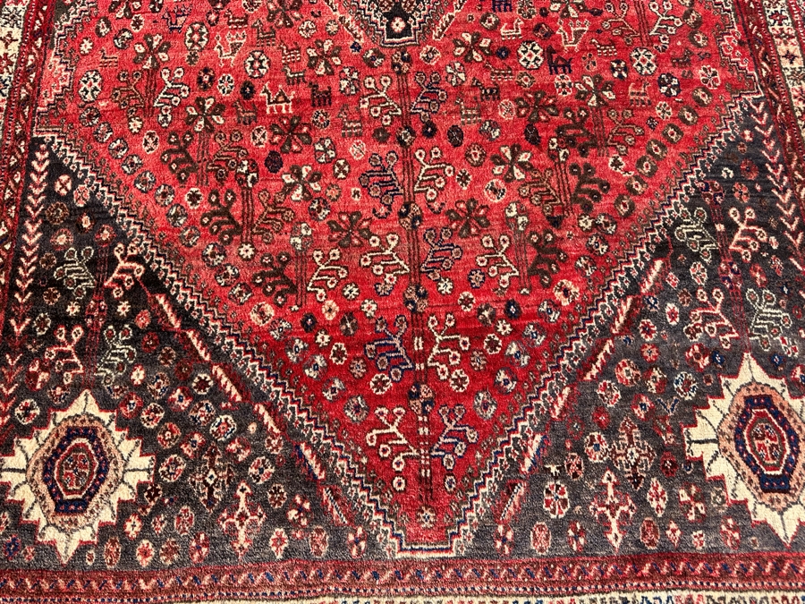 Vintage Hand-Knotted Wool Geometric Tribal Persian Heriz Area Rug 66 X 106 [Photo 9]