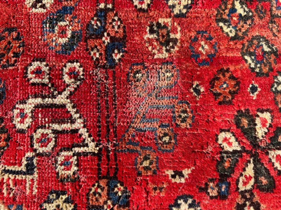 Vintage Hand-Knotted Wool Geometric Tribal Persian Heriz Area Rug 66 X 106 [Photo 14]