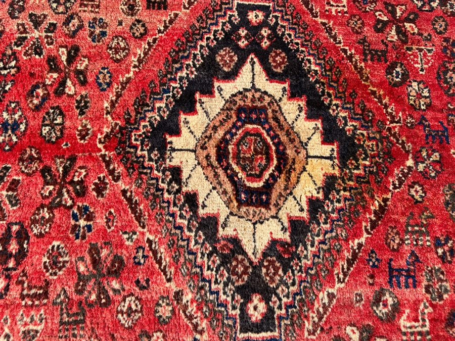 Vintage Hand-Knotted Wool Geometric Tribal Persian Heriz Area Rug 66 X 106 [Photo 11]