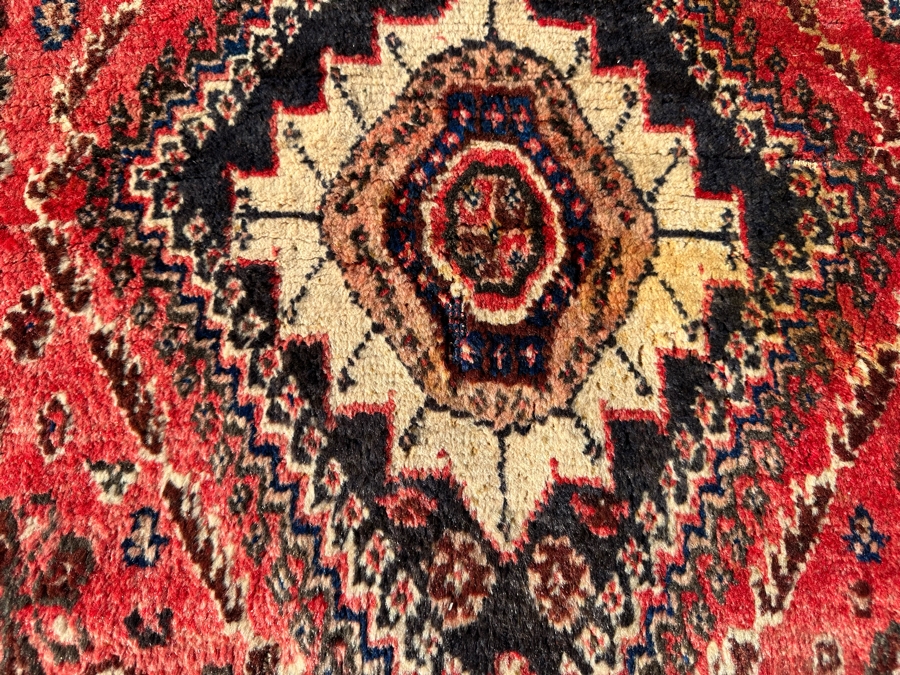 Vintage Hand-Knotted Wool Geometric Tribal Persian Heriz Area Rug 66 X 106 [Photo 12]