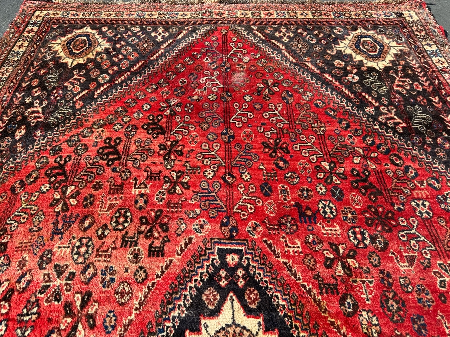 Vintage Hand-Knotted Wool Geometric Tribal Persian Heriz Area Rug 66 X 106 [Photo 13]
