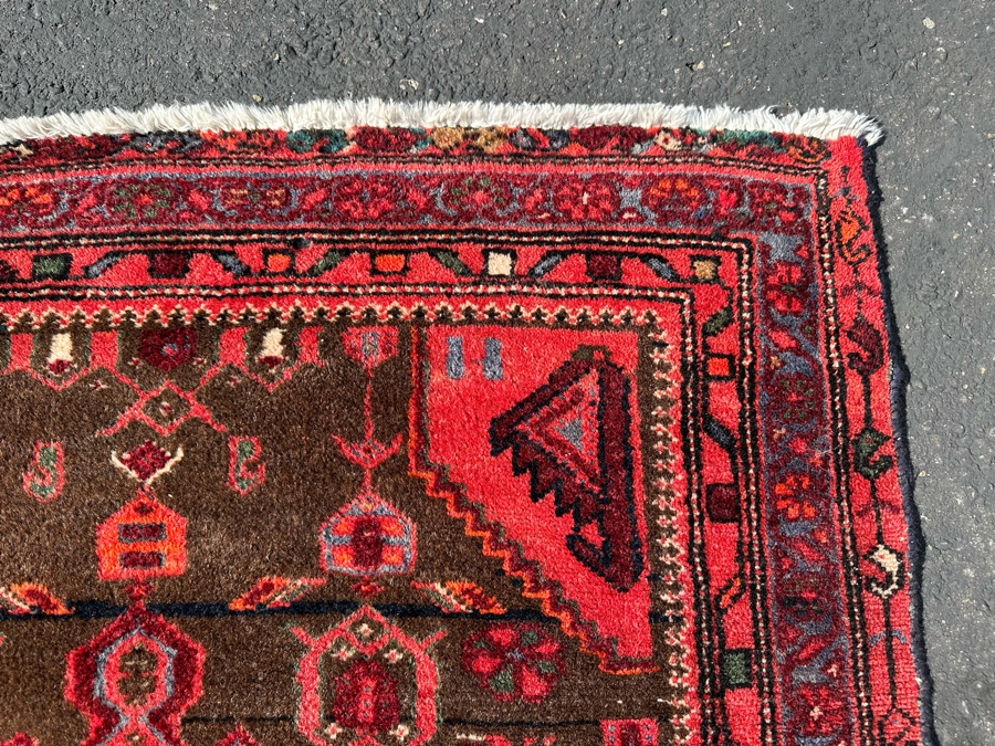 Vintage Hand-Knotted Wool Geometric Tribal Persian Area Rug 38.5 X 79 [Photo 10]