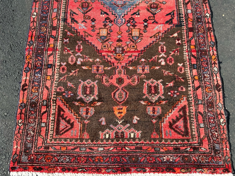 Vintage Hand-Knotted Wool Geometric Tribal Persian Area Rug 38.5 X 79 [Photo 6]