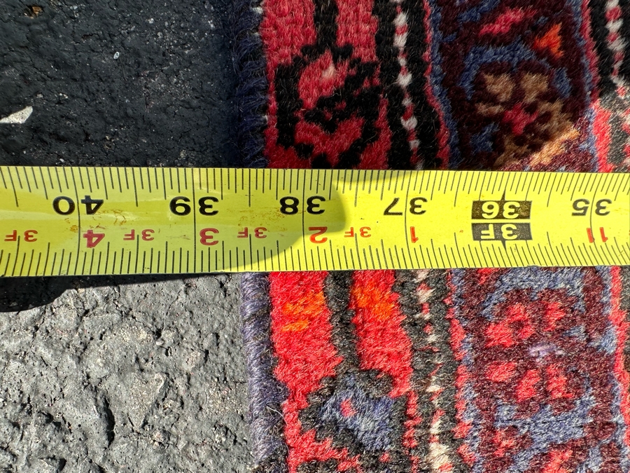 Vintage Hand-Knotted Wool Geometric Tribal Persian Area Rug 38.5 X 79 [Photo 17]