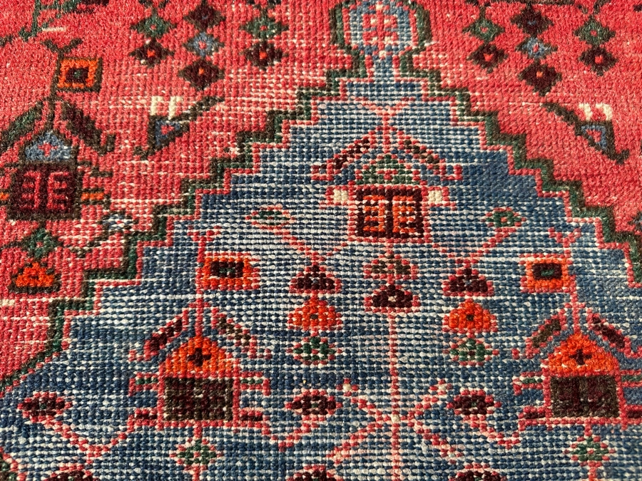 Vintage Hand-Knotted Wool Geometric Tribal Persian Area Rug 38.5 X 79 [Photo 12]