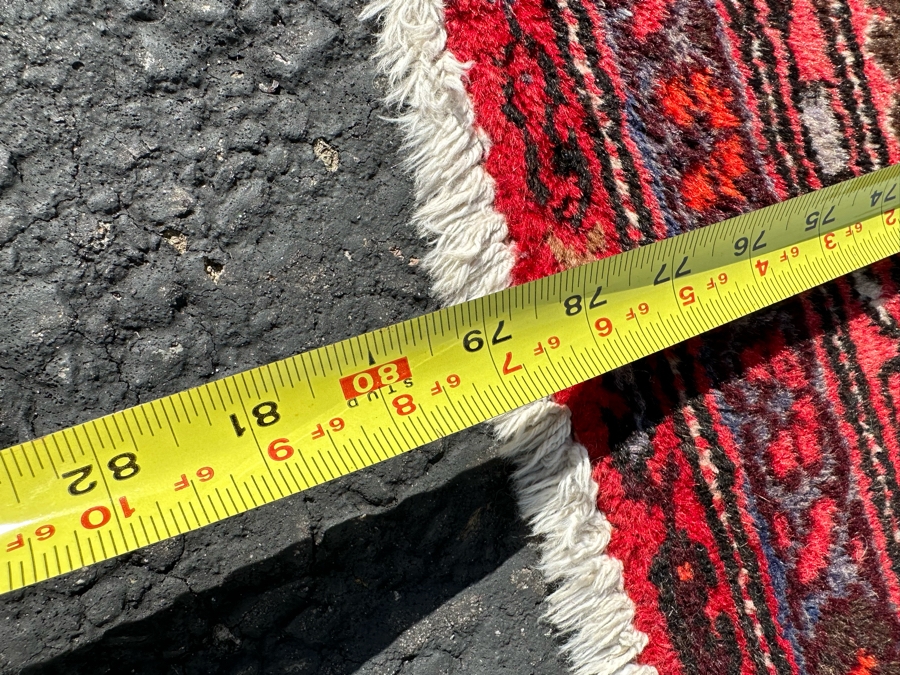 Vintage Hand-Knotted Wool Geometric Tribal Persian Area Rug 38.5 X 79 [Photo 18]