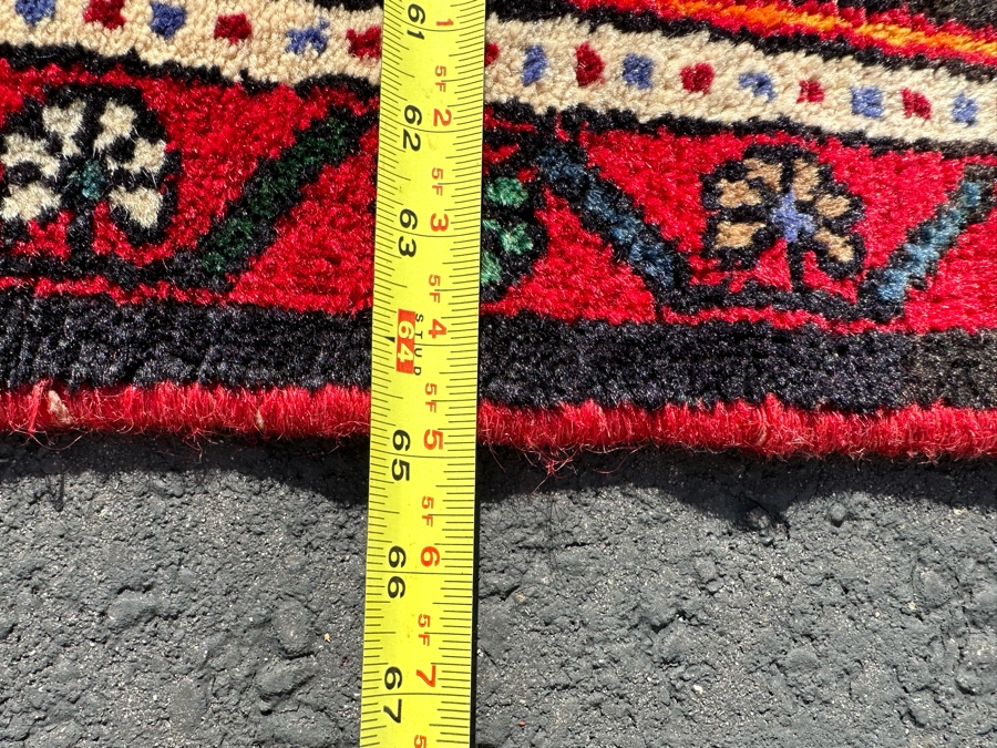 Vintage Hand-Knotted Wool Geometric Tribal Persian Area Rug 65 X 111 [Photo 17]