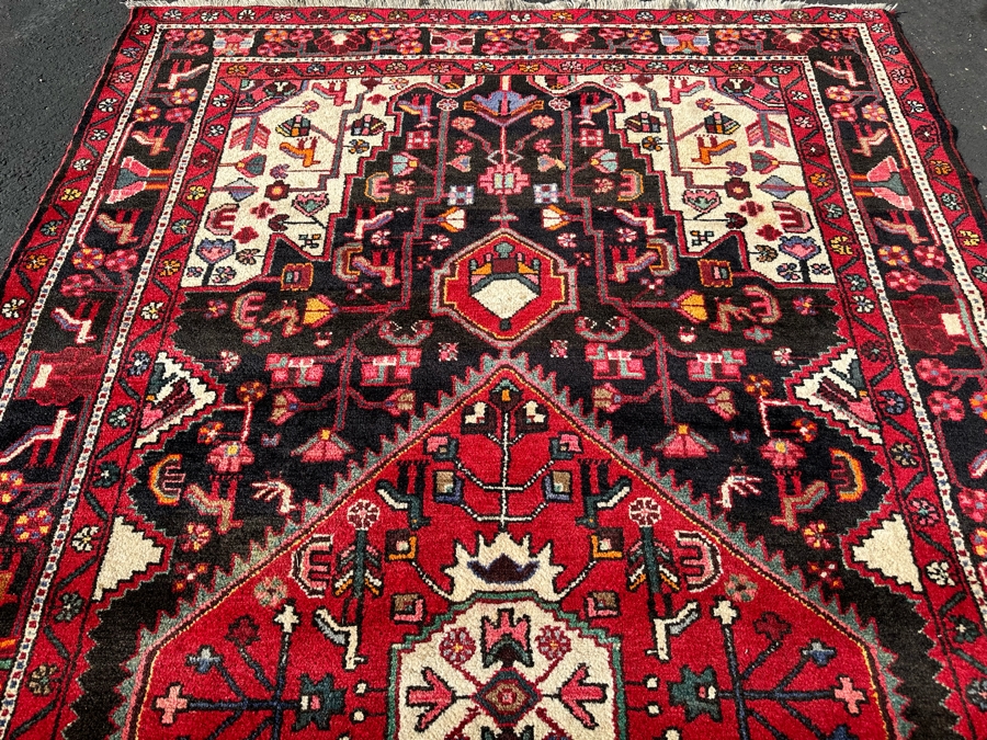 Vintage Hand-Knotted Wool Geometric Tribal Persian Area Rug 65 X 111 [Photo 13]