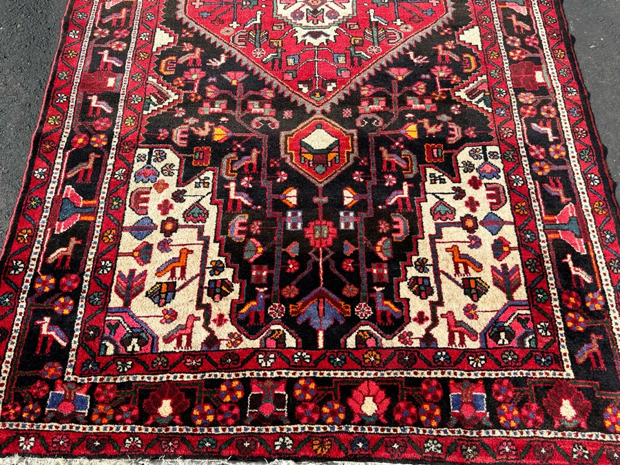 Vintage Hand-Knotted Wool Geometric Tribal Persian Area Rug 65 X 111 [Photo 6]