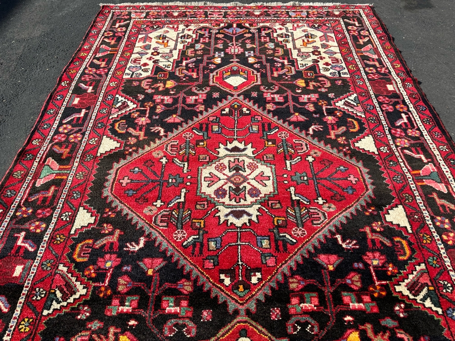 Vintage Hand-Knotted Wool Geometric Tribal Persian Area Rug 65 X 111 [Photo 11]