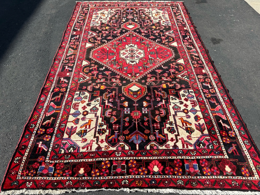 Vintage Hand-Knotted Wool Geometric Tribal Persian Area Rug 65 X 111 [Photo 5]