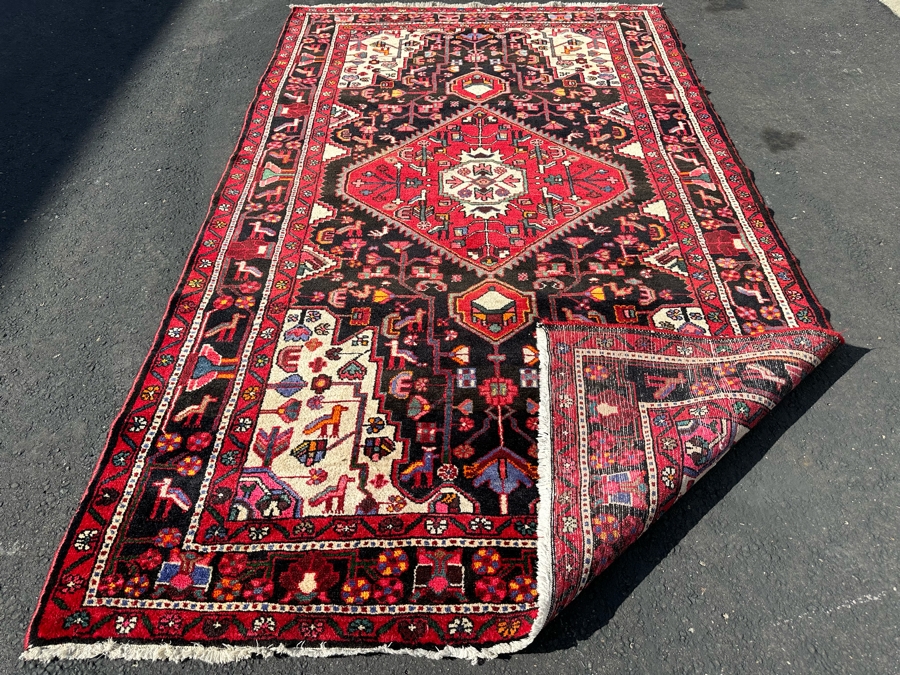 Vintage Hand-Knotted Wool Geometric Tribal Persian Area Rug 65 X 111 [Photo 16]