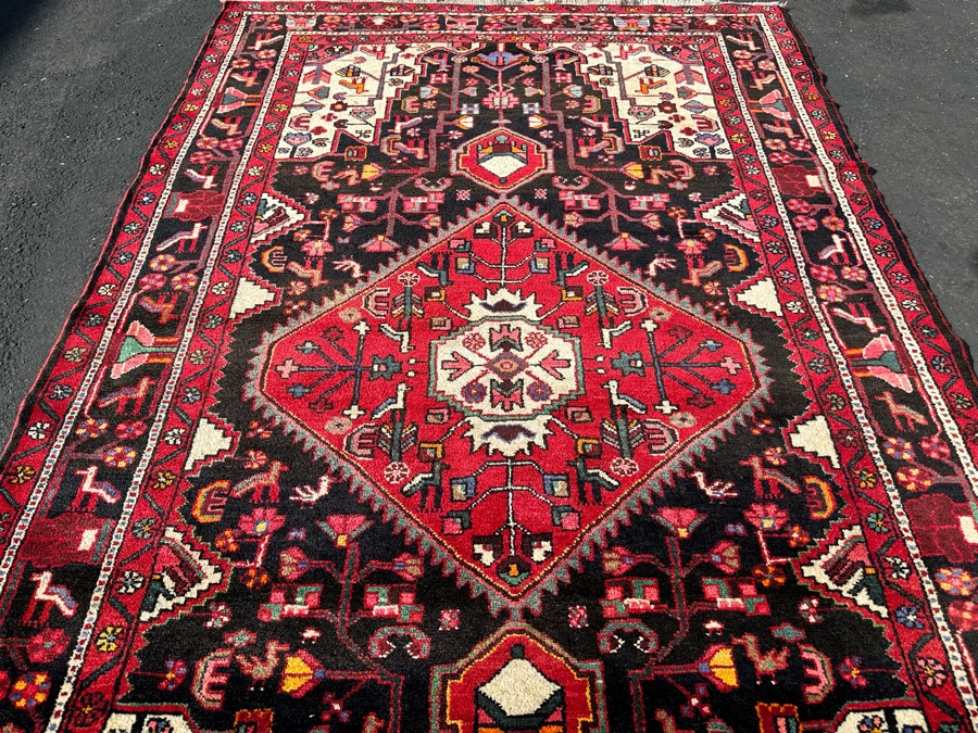 Vintage Hand-Knotted Wool Geometric Tribal Persian Area Rug 65 X 111 [Photo 10]