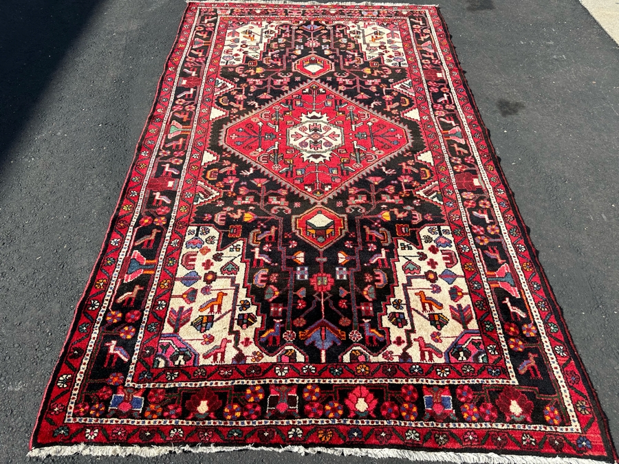 Vintage Hand-Knotted Wool Geometric Tribal Persian Area Rug 65 X 111 [Photo 2]