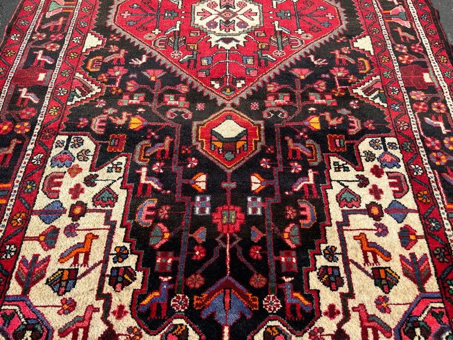 Vintage Hand-Knotted Wool Geometric Tribal Persian Area Rug 65 X 111 [Photo 8]