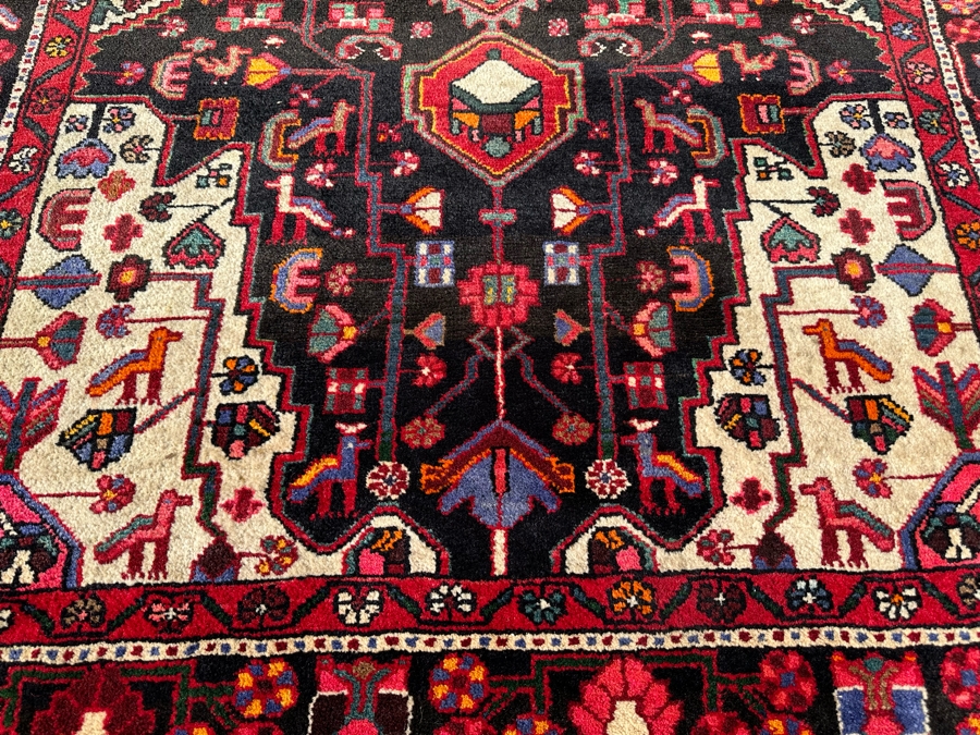 Vintage Hand-Knotted Wool Geometric Tribal Persian Area Rug 65 X 111 [Photo 7]