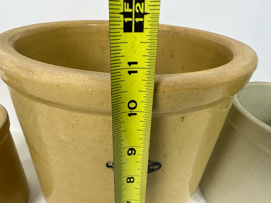Set Of Three Pacific Stoneware Crocks Pots 10.5R, 8R And 6R [Photo 14]