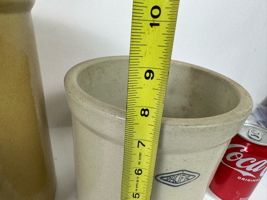 Set Of Three Pacific Stoneware Crocks Pots 10.5R, 8R And 6R [Photo 16]