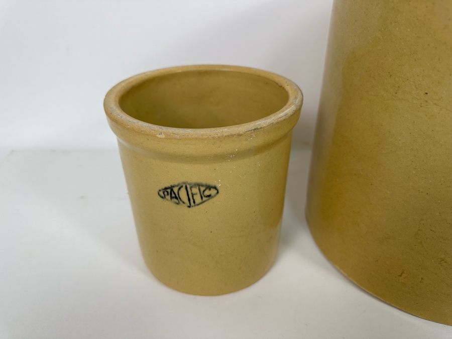 Set Of Three Pacific Stoneware Crocks Pots 10.5R, 8R And 6R [Photo 11]