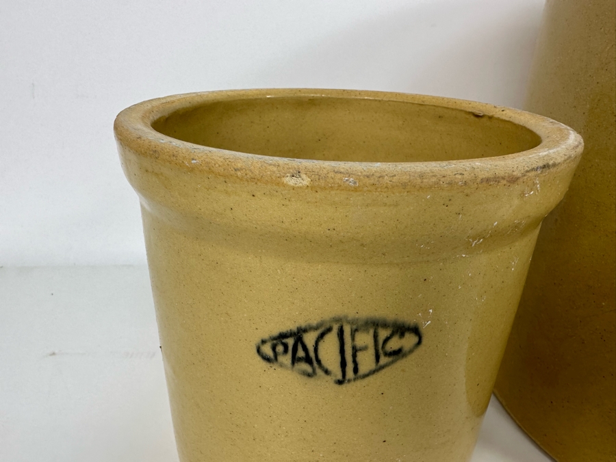 Set Of Three Pacific Stoneware Crocks Pots 10.5R, 8R And 6R [Photo 12]