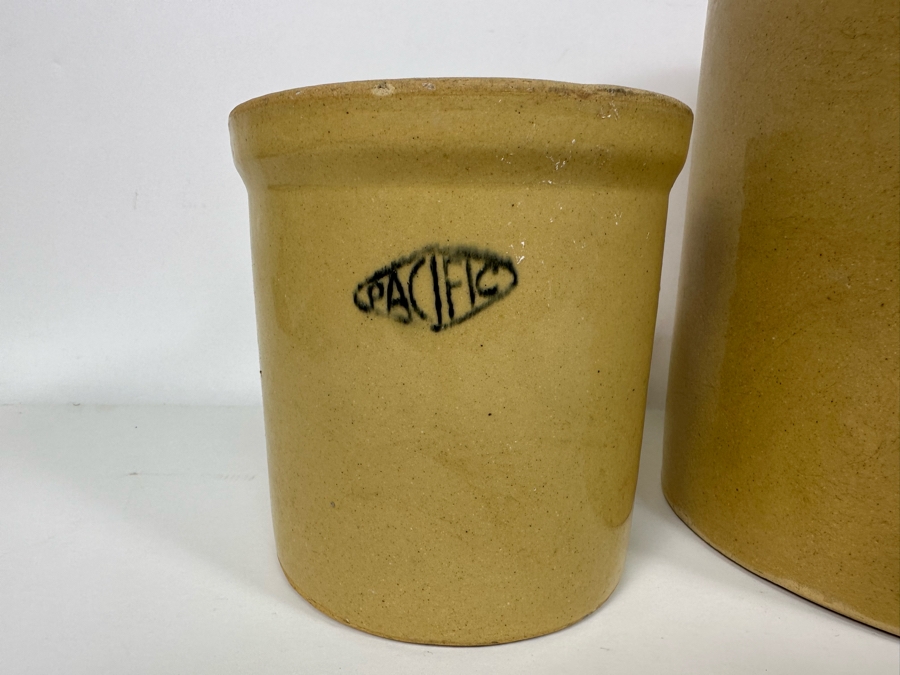Set Of Three Pacific Stoneware Crocks Pots 10.5R, 8R And 6R [Photo 7]
