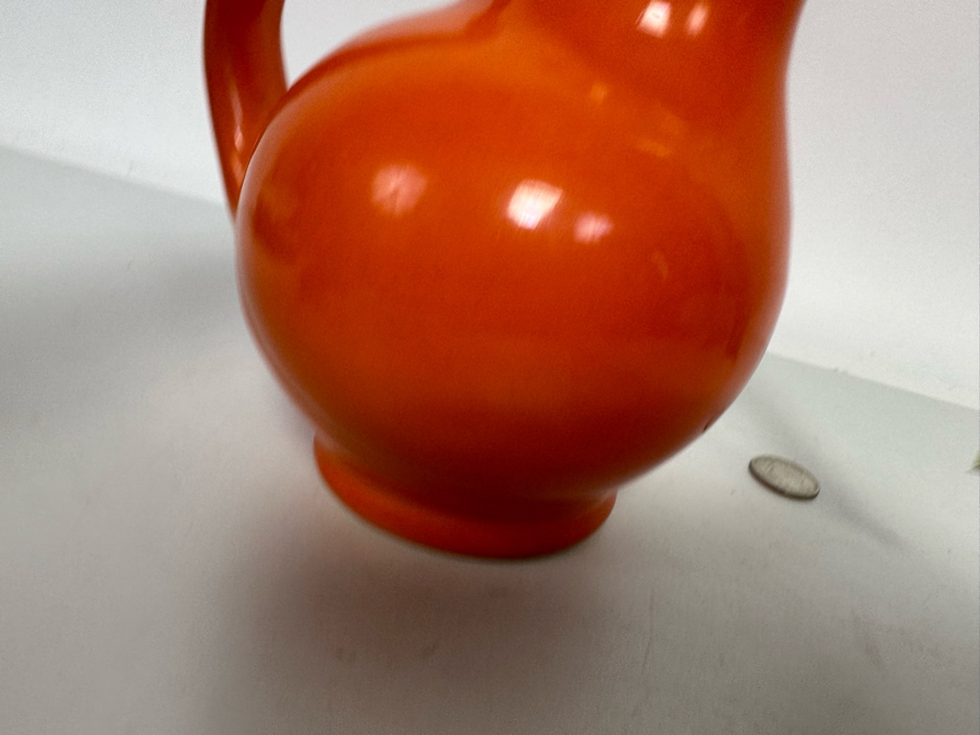 Vintage Mid-Century Modern Orange Pitcher By Metlox Poppytrail 246 6H [Photo 10]
