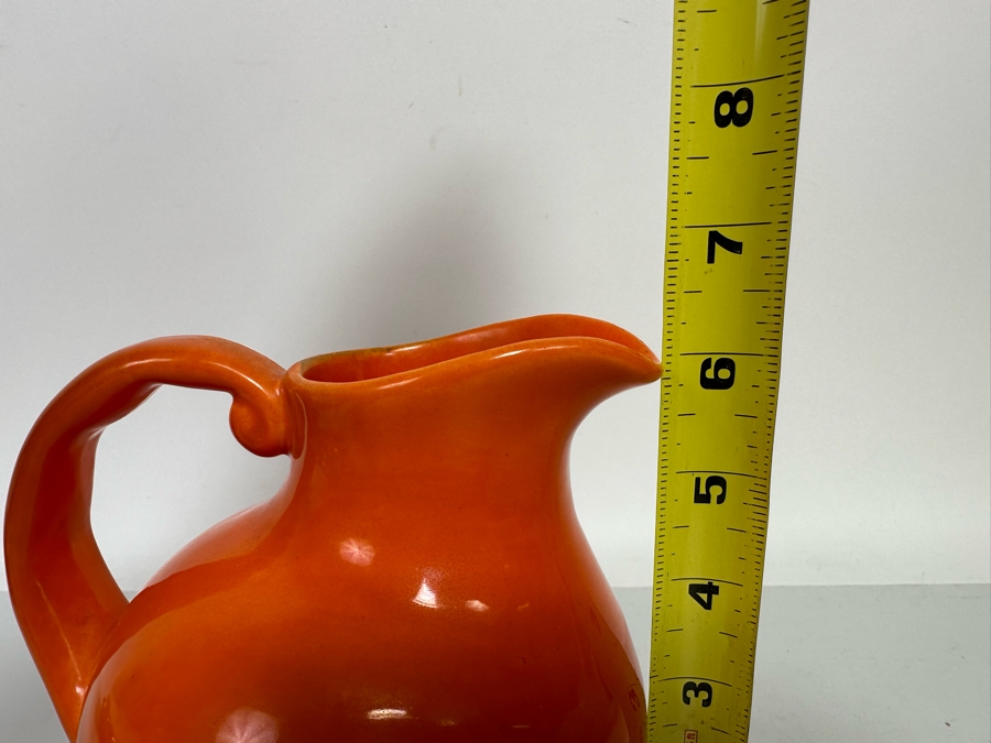 Vintage Mid-Century Modern Orange Pitcher By Metlox Poppytrail 246 6H [Photo 9]