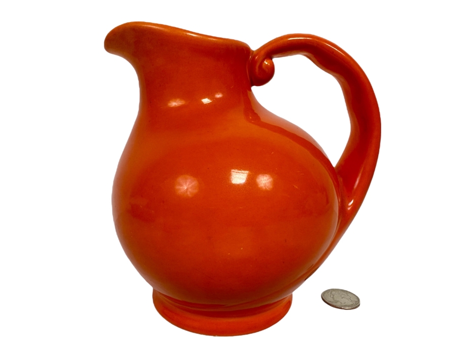 Vintage Mid-Century Modern Orange Pitcher By Metlox Poppytrail 246 6H