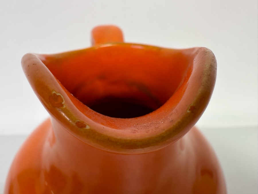 Vintage Mid-Century Modern Orange Pitcher By Metlox Poppytrail 246 6H [Photo 6]