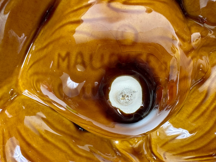 Mid-Century Modern Maurice Of California USA Pottery Leaves Leaf Divided Dish 12R X 2H [Photo 9]