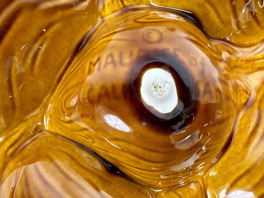 Mid-Century Modern Maurice Of California USA Pottery Leaves Leaf Divided Dish 12R X 2H [Photo 8]