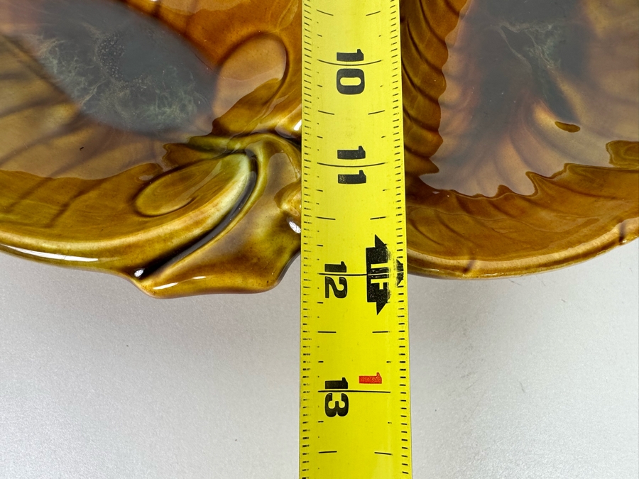 Mid-Century Modern Maurice Of California USA Pottery Leaves Leaf Divided Dish 12R X 2H [Photo 11]