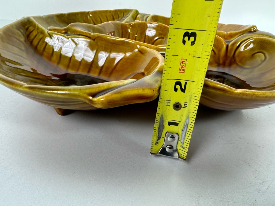 Mid-Century Modern Maurice Of California USA Pottery Leaves Leaf Divided Dish 12R X 2H [Photo 12]
