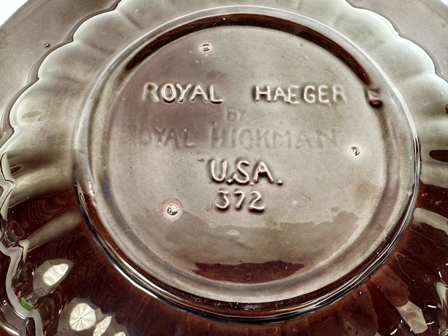 Vintage Mid-Century Modern Royal Haeger By Royal Hickman USA Pottery Bowl 372 13R X 1.5H [Photo 10]