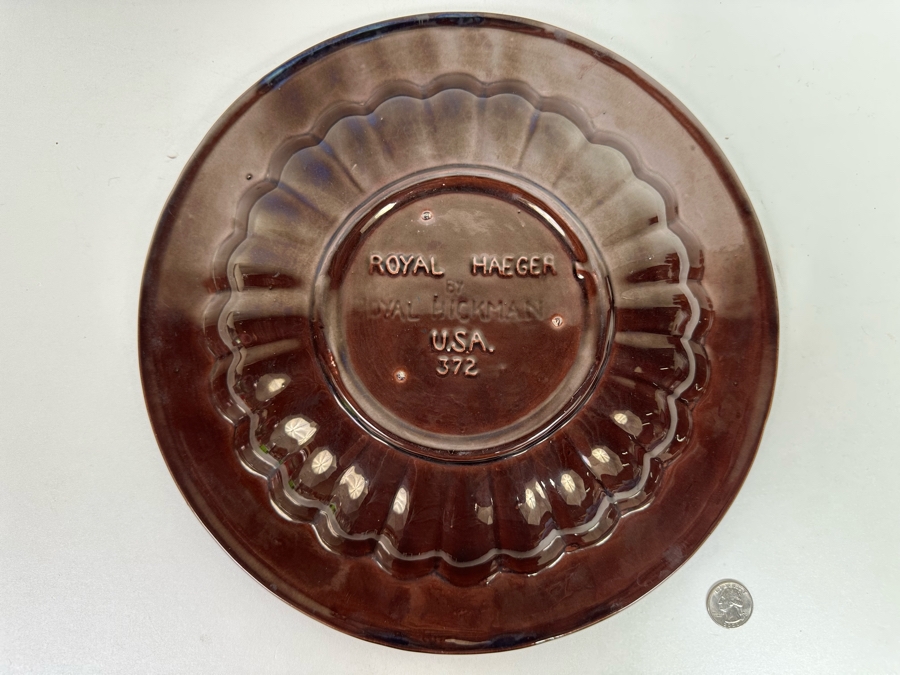 Vintage Mid-Century Modern Royal Haeger By Royal Hickman USA Pottery Bowl 372 13R X 1.5H [Photo 9]