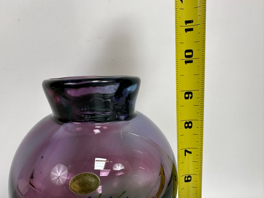 Vintage Murano Italian Art Glass Vase Very Heavy Venezia With Original Tag 6W X 9.5H [Photo 14]
