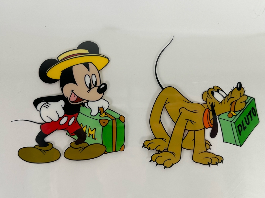 Walt Disney Limited Edition Serigraph Cel From 1940 Animated Film 'Mr. Mouse Takes A Trip' Featuring Mickey Mouse And Pluto Limited To 9,500 13.5 X 9.5 Framed 21 X 17 [Photo 5]