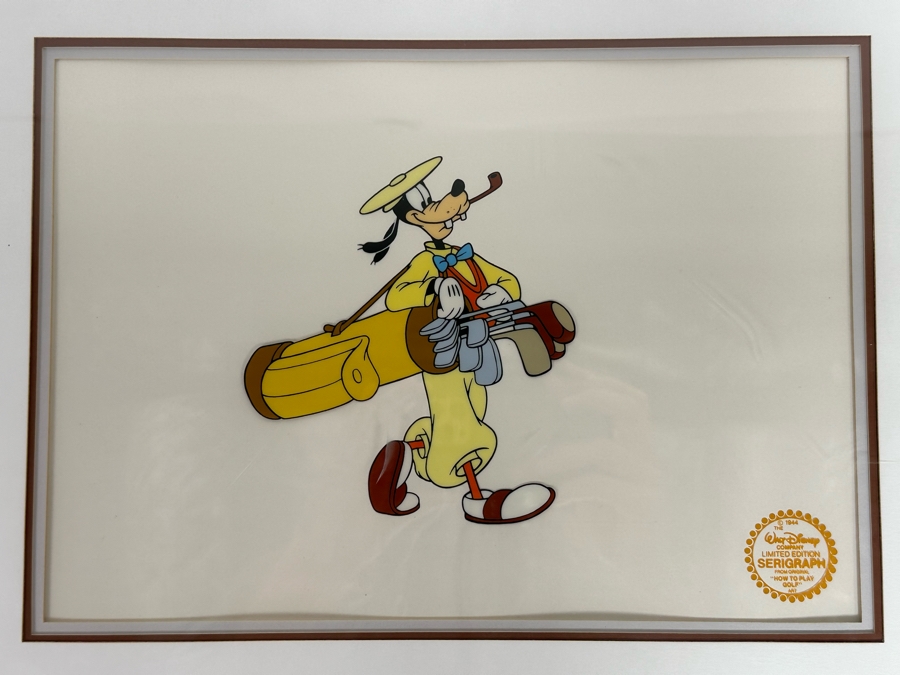 Walt Disney Limited Edition Serigraph Cel 'How To Play Golf' Featuring Pluto Limited To 9,500 13.5 X 9.5 Framed 21 X 17 [Photo 4]