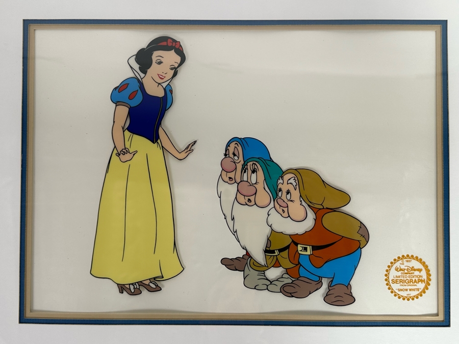 Walt Disney Limited Edition Serigraph Cel 'Snow White' Limited To 9,500 13.5 X 9.5 Framed 21 X 17
