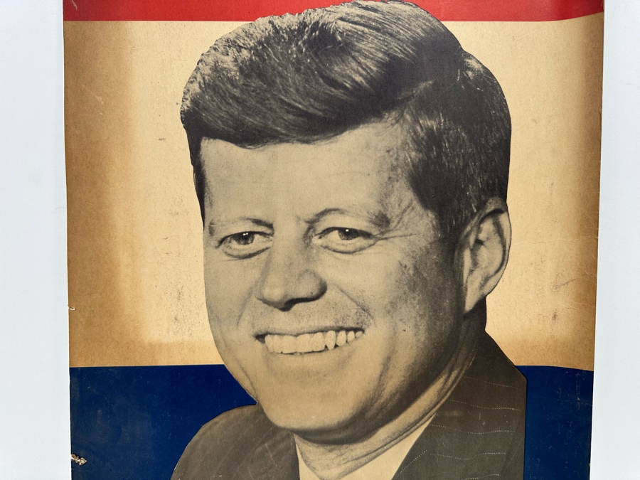 Vintage Sixties Kennedy For President Campaign Ad Poster 'Leadership For The 60's' 13 X 21 [Photo 6]