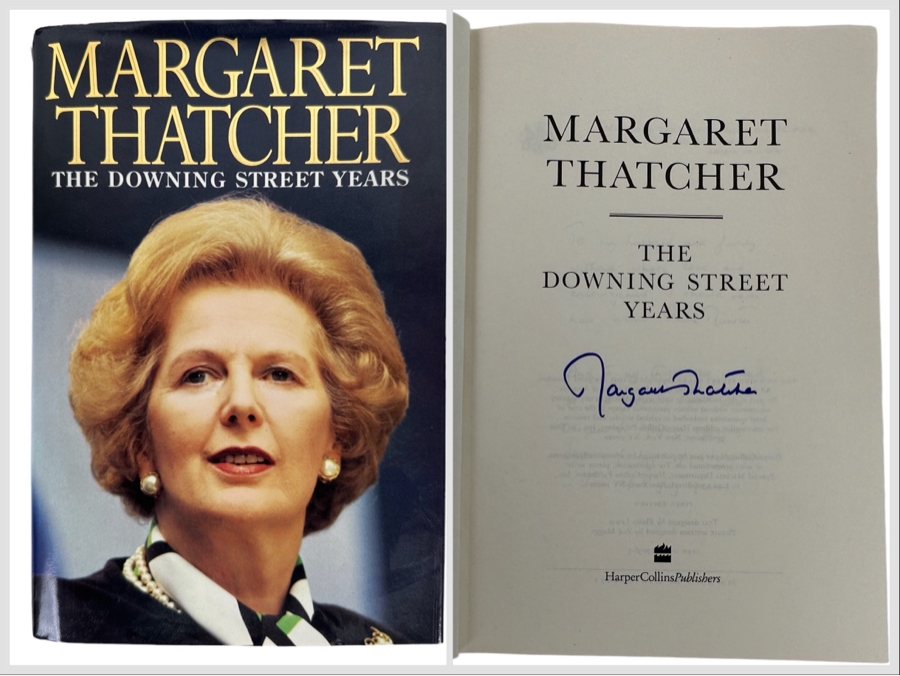 Signed First Edition Hardcover Book Margaret Thatcher The Downing Street Years 1993 Hand Signed By Margaret Thatcher